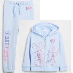 Gap Minnie Mouse Daisy Duck Graphic Front.Besties Jacket Hoodie & Jogger Set